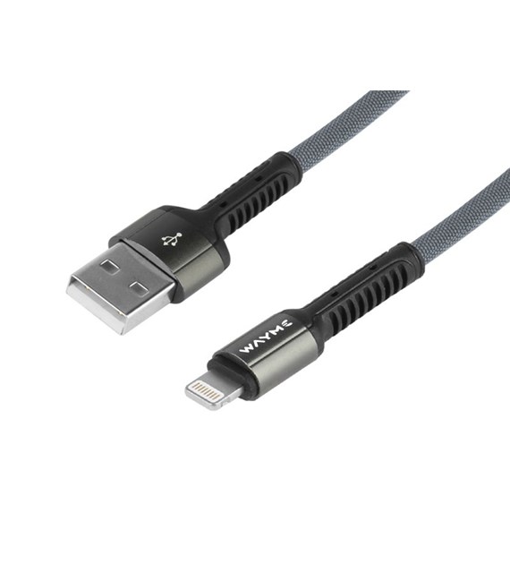 Charging & synchronisation cable , braided microfiber, 200 cm, USB> Lightning
