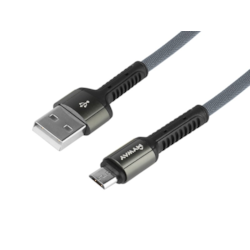 Kabel do ładowania i synchronizacji, w oplocie z mikrofibry, 200 cm, USB > micro USB