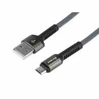Kabel MAWAY do ładowania i synchronizacji, w oplocie z mikrofibry, 200 cm, USB > micro USB
