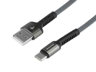 WAYME Câble de charge et de synchronisation , tressé en microfibre, 200 cm, USB > USB-C