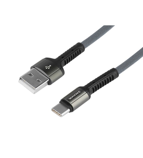 Kabel do ładowania i synchronizacji, w oplocie z mikrofibry, 200 cm, USB > USB-C