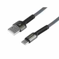 Kabel MAWAY do ładowania i synchronizacji, w oplocie z mikrofibry, 200 cm, USB > USB-C