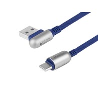 Kabel MAWAY do ładowania i synchronizacji, 120 cm, w oplocie z mikrofibry, dwustronne kątowe USB > USB-C, navy