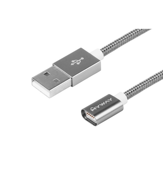 Lade- und Synchronisierungskabel, Nylongeflecht, 120 cm, USB > Neodym-Magnet