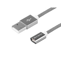 Kabel do ładowania i synchronizacji, w oplocie nylonowym, 120 cm, USB > magnes neodymowy