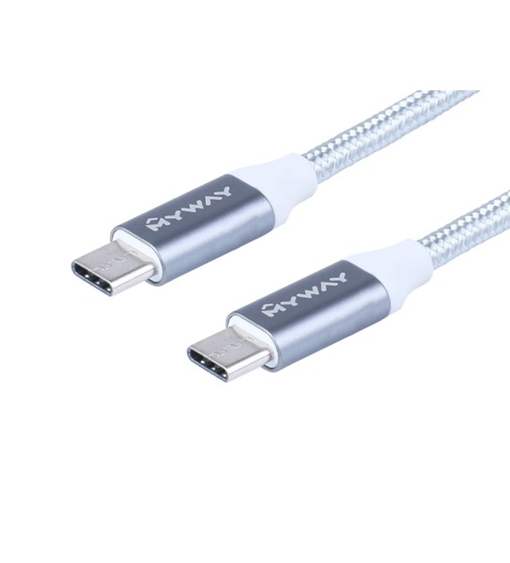 Charging & synchronisation cable , braided microfiber, 120 cm, USB-C> USB-C v3.0 max 3.4A