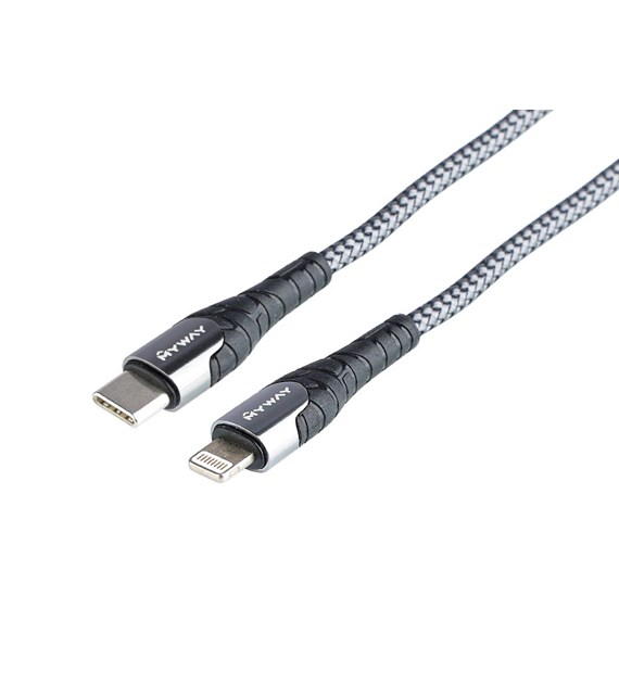 Kabel do ładowania i synchronizacji, w oplocie z mikrofibry, 200 cm, USB-C > Lightning, max 30W