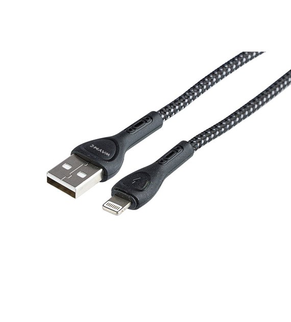 Charging & synchronisation cable , braided microfiber, LED backlight, 200 cm, USB> Lightning