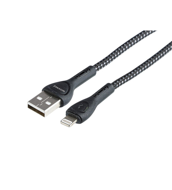 WAYME Câble de charge et de synchronisation , tressé en microfibre, rétroéclairage LED, 200 cm, USB > Lightning