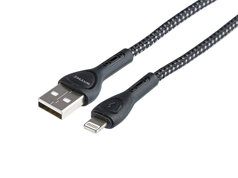Kabel do ładowania i synchronizacji, w oplocie z mikrofibry, podświetlenie LED, 200 cm, USB > Lightning