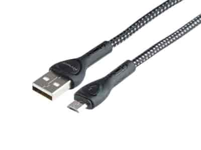 Câble de charge et de synchronisation , tressé en microfibre, rétroéclairage LED, 200 cm, USB > micro USB