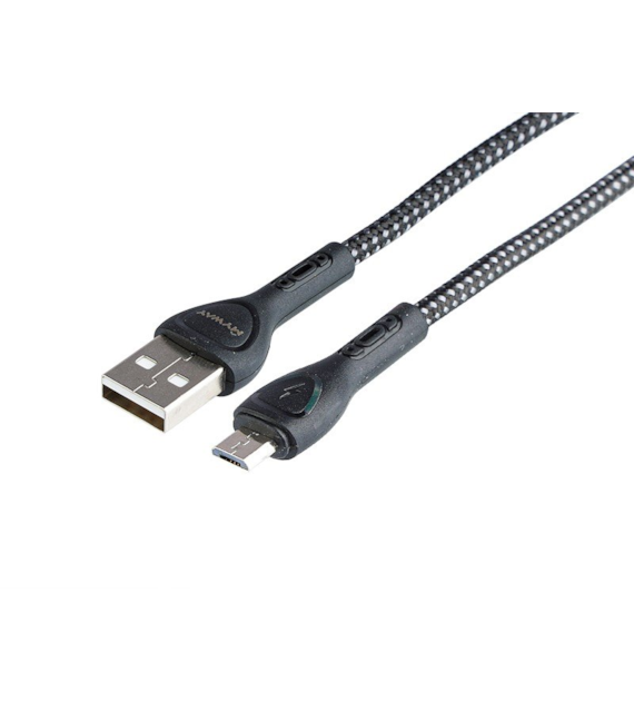 Câble de charge et de synchronisation , tressé en microfibre, rétroéclairage LED, 200 cm, USB > micro USB