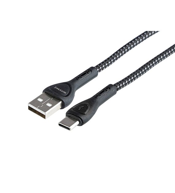 Kabel do ładowania i synchronizacji, w oplocie z mikrofibry, podświetlenie LED, 200 cm, USB > USB-C