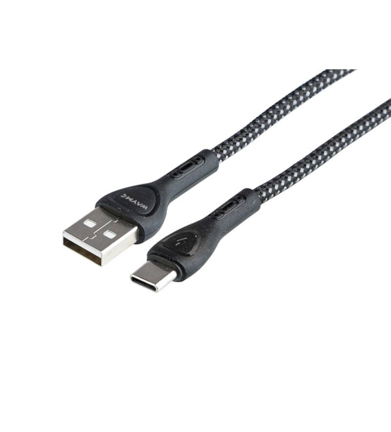 WAYME Câble de charge et de synchronisation , tressé en microfibre, rétroéclairage LED, 200 cm, USB > USB-C