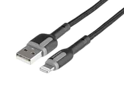 WAYME Lade- und Synchronisierungskabel, Mikrofasergeflecht, 100 cm, USB > Lightning