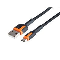 Kabel do ładowania i synchronizacji, w oplocie z mikrofibry, 100 cm, USB > micro USB