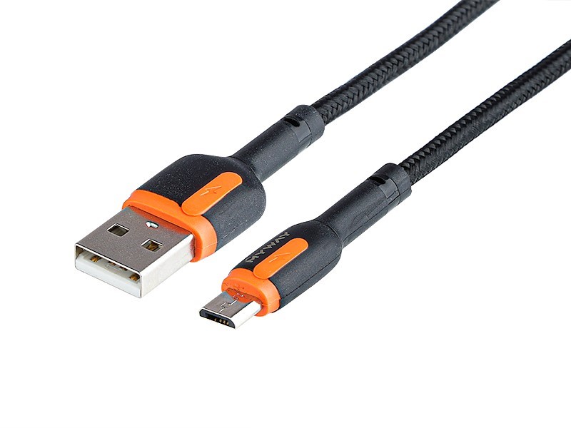 Kabel do ładowania i synchronizacji, w oplocie z mikrofibry, 100 cm, USB > micro USB
