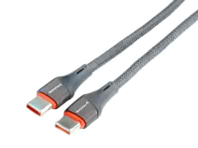WAYME Câble de charge et de synchronisation, tressé en microfibre, 100 cm, USB-C > USB-C PD, max. 65W