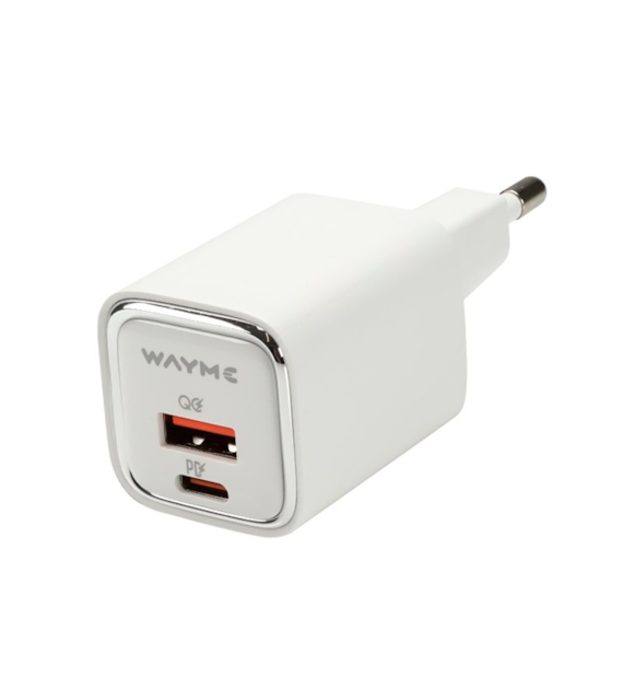 WAYME Mains Charger 30W USB-C PD + QC3.0