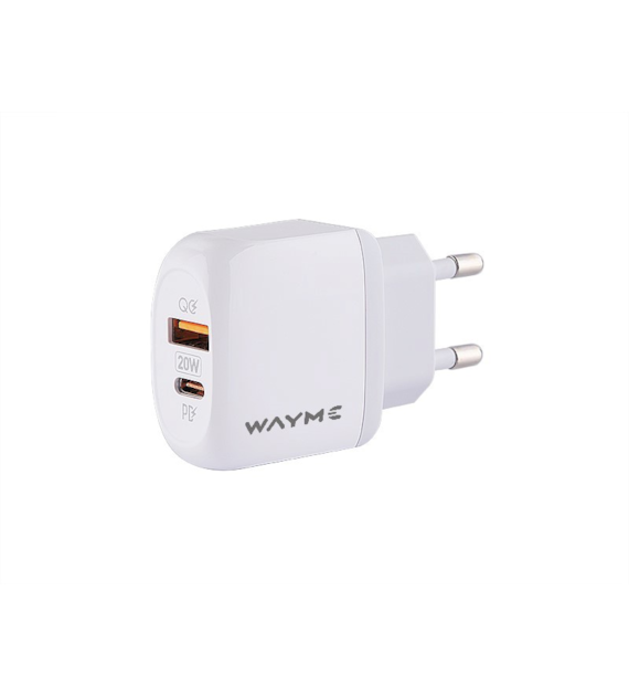 WAYME Ładowarka sieciowa 20W USB-C PD + QC3.0