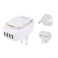 WAYME Ładowarka sieciowa 4x USB 4.4A z dotykową lampką LED + adaptery - wtyczki do gniazd EU, UK i USA