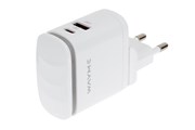 WAYME Ładowarka sieciowa 25W USB-C PD + QC3.0 z dotykową lampką LED + adaptery - wtyczki do gniazd EU, UK i USA