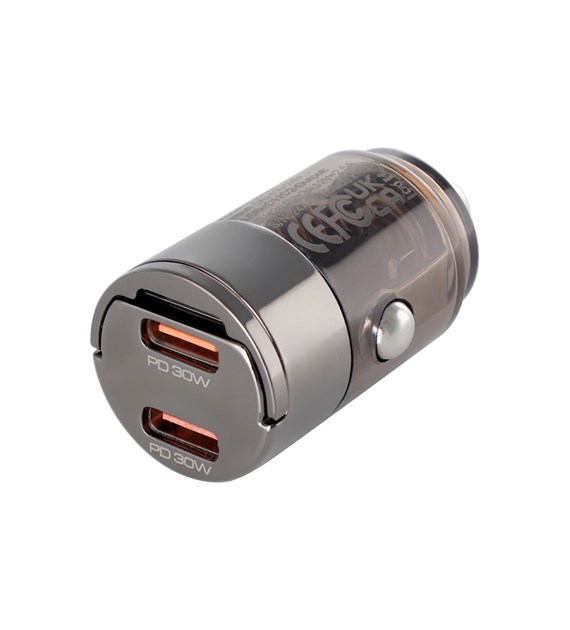 WAYME Chargeur 12/24V, 2x USB-C PD 30W, nano avec anneau