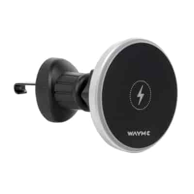 WAYME Support magnétique en aluminium pour entrée d'air avec chargeur inductif 15W + USB > câble USB-C 100 cm