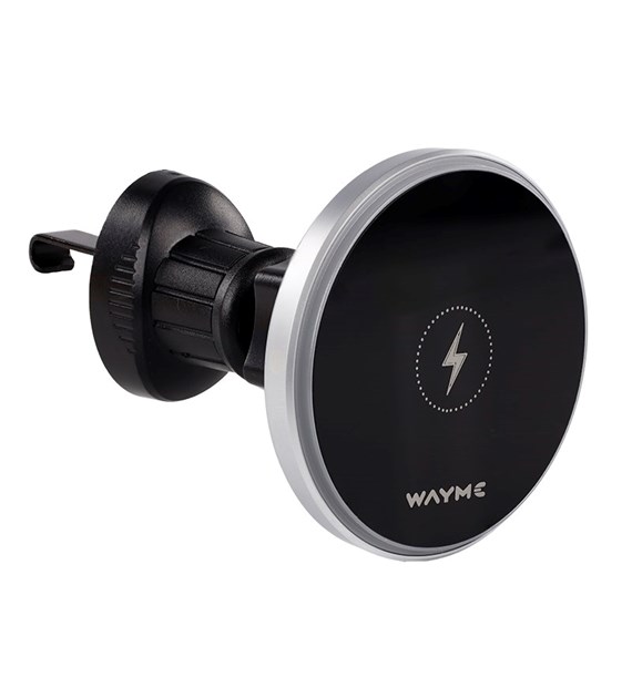 WAYME Magnetischer Aluminiumhalter für Lufteinlass mit 15-W-Induktionsladegerät + USB > USB-C-Kabel 100 cm