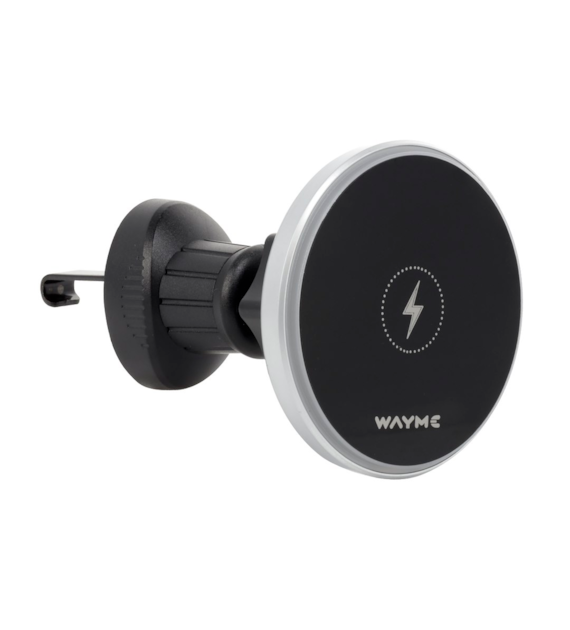 WAYME Support magnétique en aluminium pour entrée d'air avec chargeur inductif 15W + USB > câble USB-C 100 cm