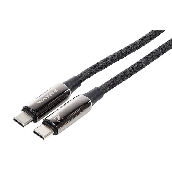 WAYME Charging and sync cable, braided microfiber, 100 cm, USB-C > USB-C PD, max 240W