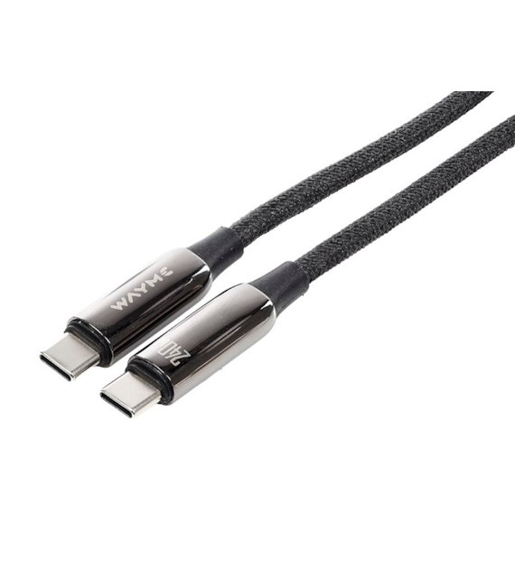 WAYME Câble de charge et de synchronisation, tressé en microfibre, 100 cm, USB-C > USB-C PD, max 240W