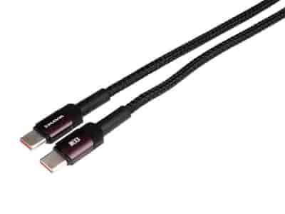 WAYME Microfiber braided charging and sync cable, 100cm, USB-C > USB-C, Max 100W, purple