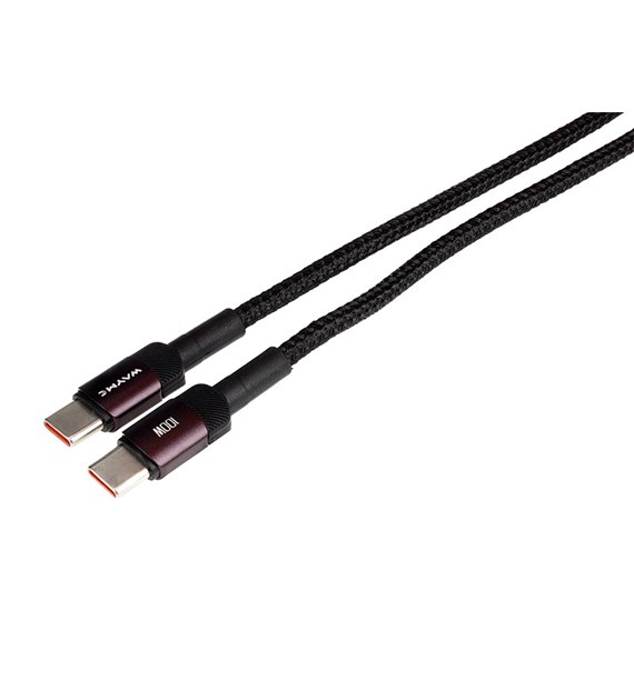 WAYME Câble de charge et de synchronisation, tressé en microfibre, 100 cm, USB-C > USB-C, max 100W, violet