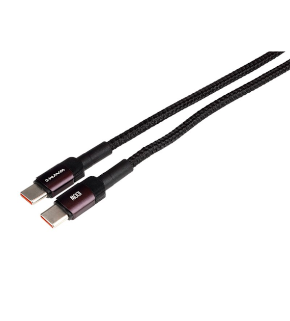 WAYME Microfiber braided charging and sync cable, 100cm, USB-C > USB-C, Max 100W, purple