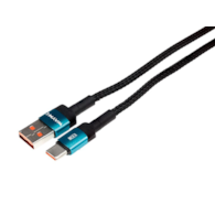 WAYME Kabel do ładowania i synchronizacji, w oplocie z mikrofibry, 100 cm, USB > USB-C, max 100W, turkusowy