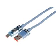 WAYME Kabel do ładowania i synchronizacji, w oplocie z mikrofibry, 100 cm, USB > USB-C, max 66W z wyświetlaczem, niebieski