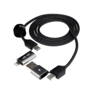 WAYME Kabel do ładowania i synchronizacji, w oplocie z mikrofibry, 100 cm (4w1) USB / C > USB-C / Lightning, max 60W