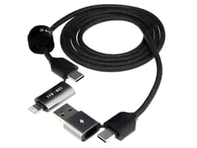 WAYME Kabel do ładowania i synchronizacji, w oplocie z mikrofibry, 100 cm (4w1) USB / C > USB-C / Lightning, max 60W