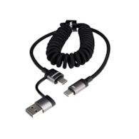 WAYME Kabel do ładowania i synchronizacji, w oplocie z mikrofibry, spiralny, 50 - 150 cm, USB / C > USB-C, max 60W