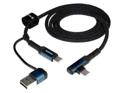 WAYME Kabel do ładowania i synchronizacji, w oplocie z mikrofibry, 100 cm, USB / C > USB-C 90°, max 60W