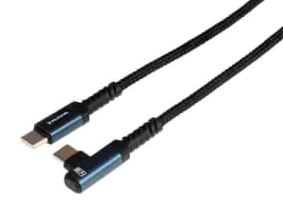WAYME Kabel do ładowania i synchronizacji, w oplocie z mikrofibry, 100 cm, USB-C > USB-C 90°, max 60W