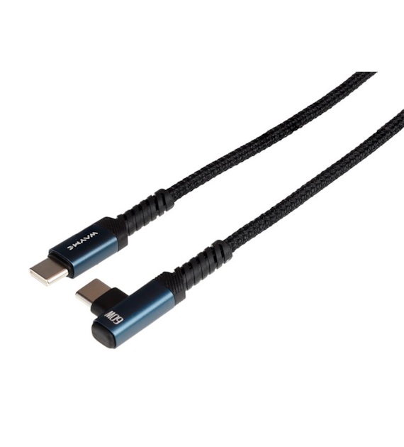 WAYME Kabel do ładowania i synchronizacji, w oplocie z mikrofibry, 100 cm, USB-C > USB-C 90°, max 60W
