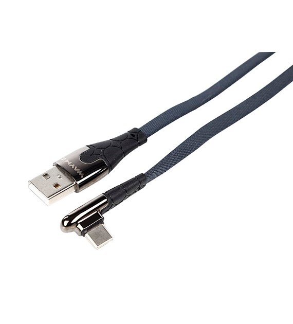 WAYME Charging and sync cable, braided microfiber, 100 cm, USB > angled USB-C, max 30W