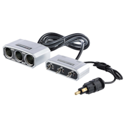 Multiprise DIN 3 voies avec interrupteurs sur le câble