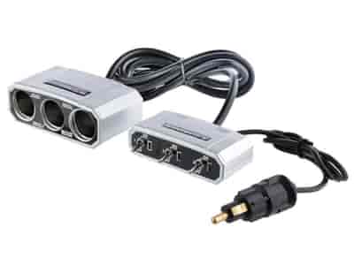 3-socket DIN splitter with switches on cable