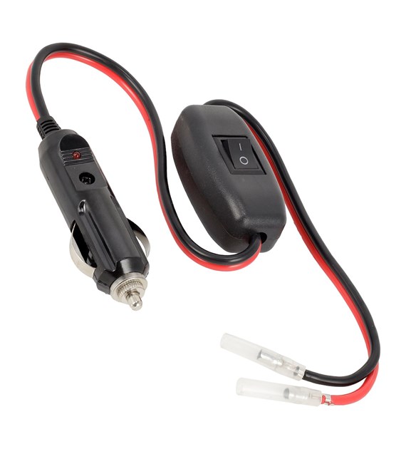 Wtyczka zapalniczki z włącznikiemi przewodem 50 cm ze złączkami