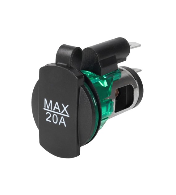 EURO electrical socket, 12/24V, 20A max