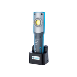Lampa warsztatowa 10W COB LED 1000 lm + 3W LED UV 395 nm, akumulatorowa, IK08, IP54, z zaczepem i magnesem