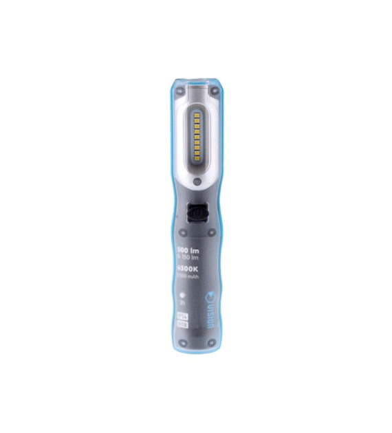 Workshop lamp 9x 0.5W Super White 2835 SMD LED 500 lm + 2W LED 150 lm, rechargeable, IK08, IP54, with a hook and 2 magnets